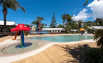 Resort-style swimming pool at Wairo Beach Holiday Park on the NSW South Coast.