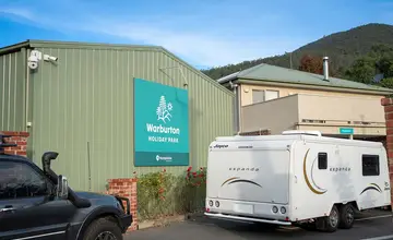 Entrance to Warburton Holiday Park in the heart of the Yarra Valley.
